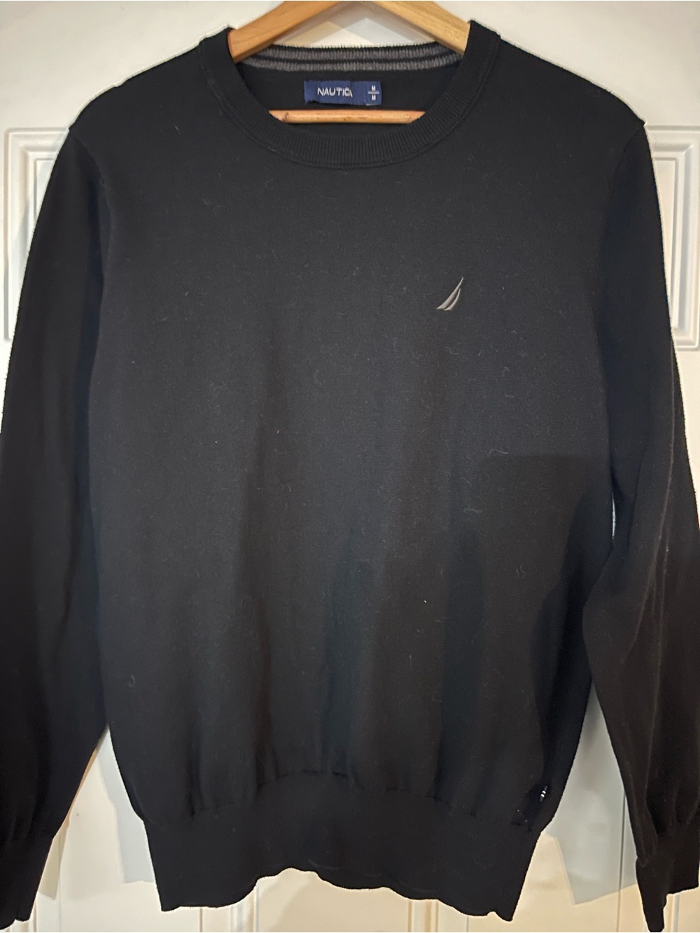 Nautica Men's Black Crewneck Sweater Sweatshirt